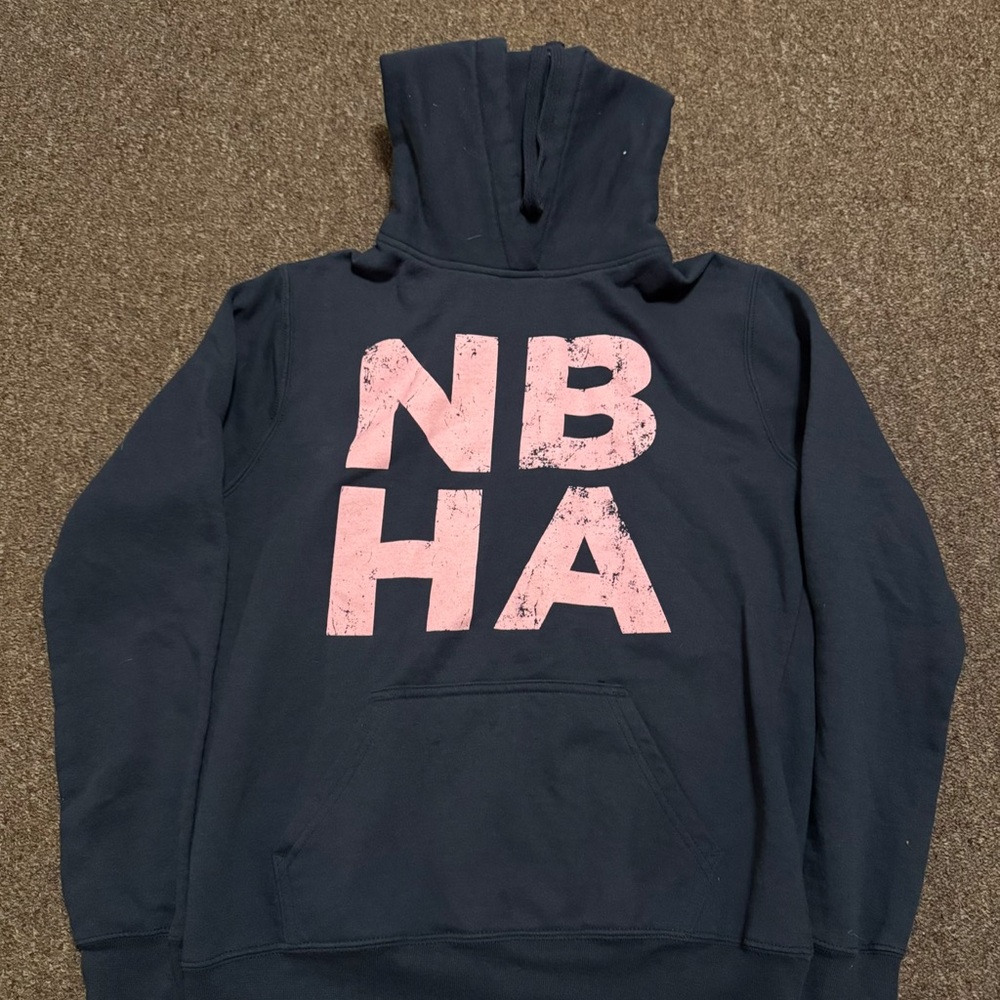 Navy Hoodie with Pink NBHA Print
